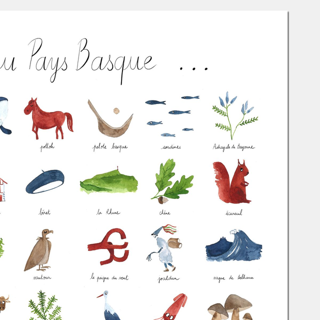 Affiche "Au Pays Basque" - en français et en euskara