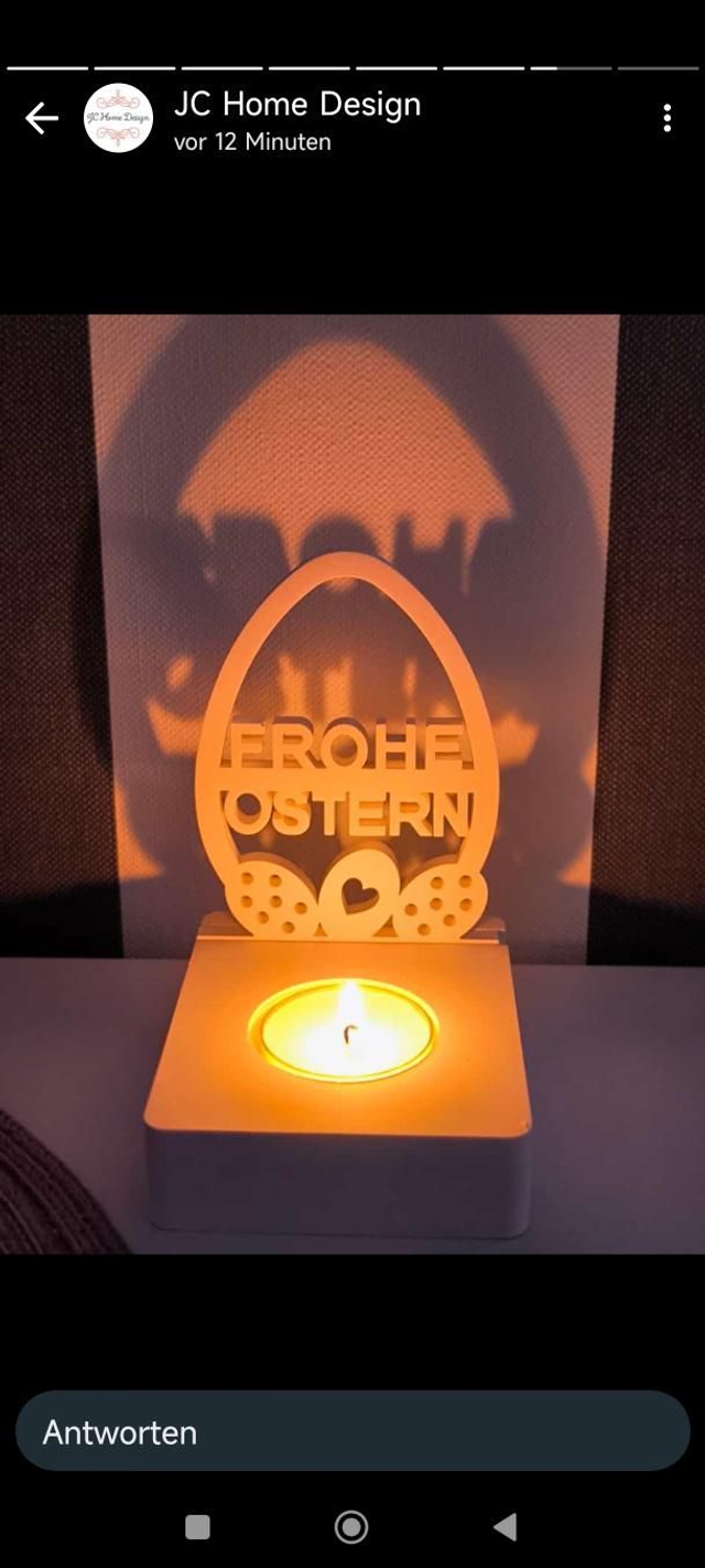 "Frohe Ostern* Teelichthalter 