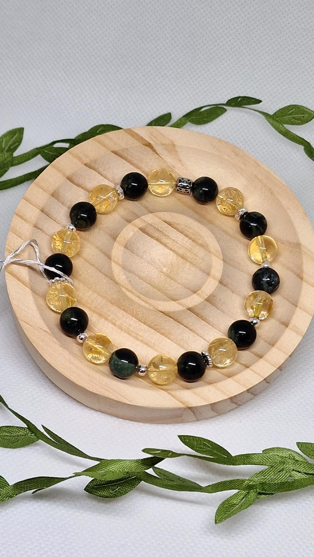 Bracelet Jaspe Kambaba et Citrine en 0,8 cm