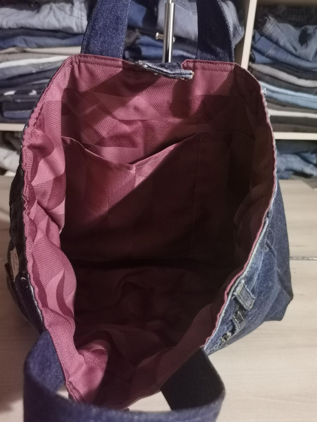 Sac cartable revisité #136 - Porté main et tissus contrastés