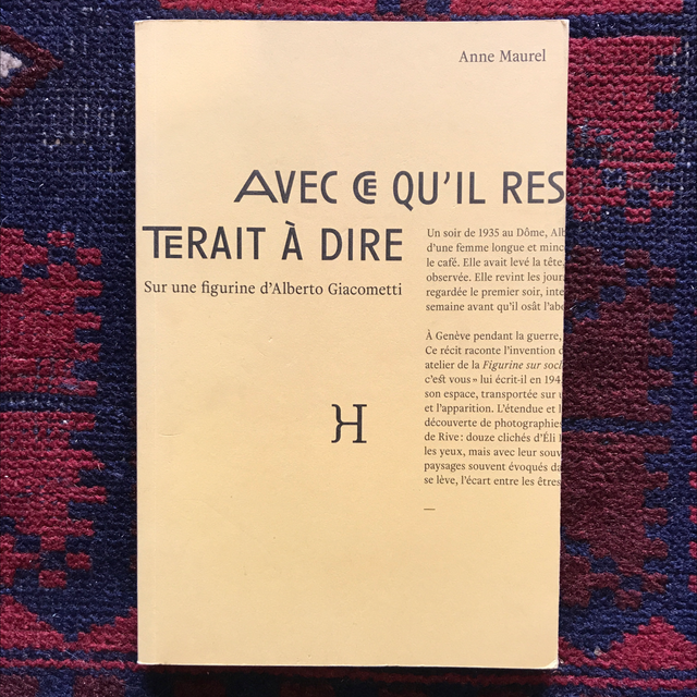 MAUREL Anne - Avec ce qu’il resterait à dire