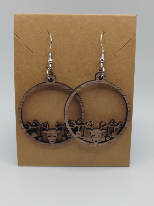 Boucles d'oreille boule "renne deco"
