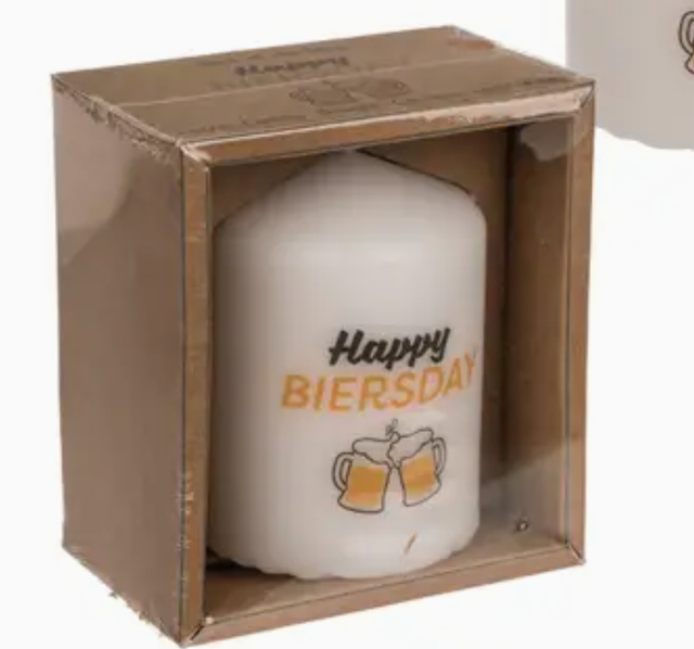 Bougie pilier, Happy Birsday,