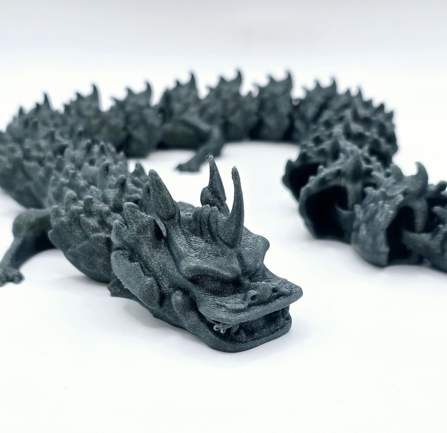 79. 3D Printed Metallic Dragon Green