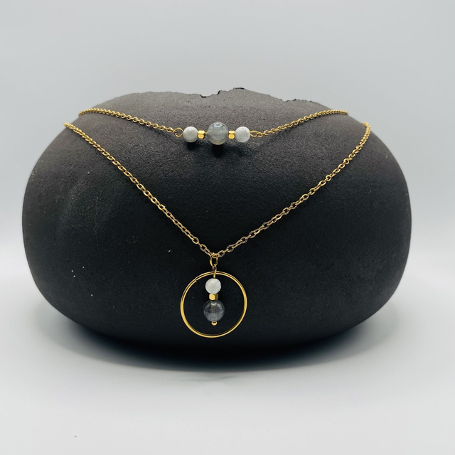 Duo de colliers Adèle &amp; Romy - Labradorite