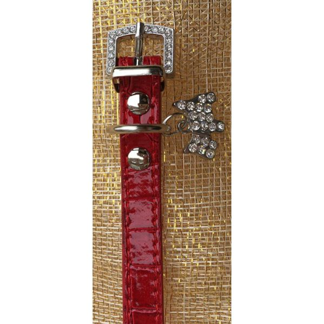 Halsband bedel hondje rood XXS