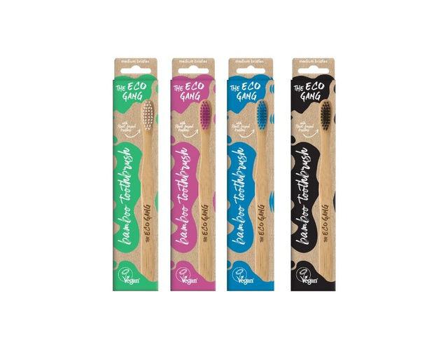 [The Eco Gang] Bamboe Tandenborstel - Medium - Mix Omdoos 20st.