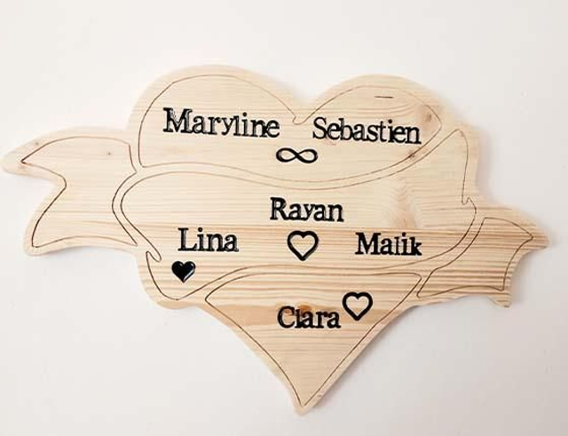 coeur banderole personnalisé