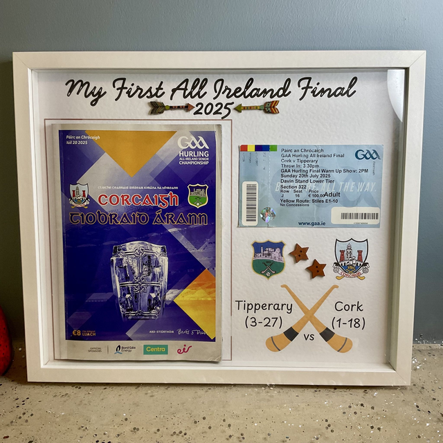 Personalised keepsake memorabilia. Box frame.