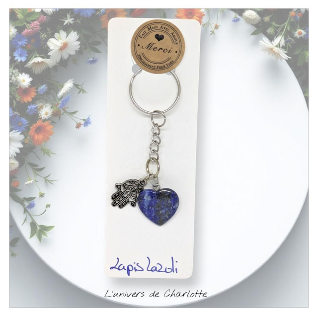 Porte-clés &quot;Lapis-lazuli&quot; hamza PC-014