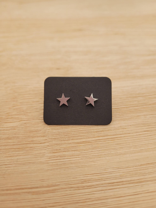 Stainless steel star stud earrings - SL-001