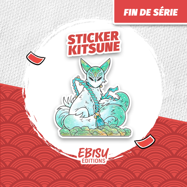 Sticker Green Kitsune