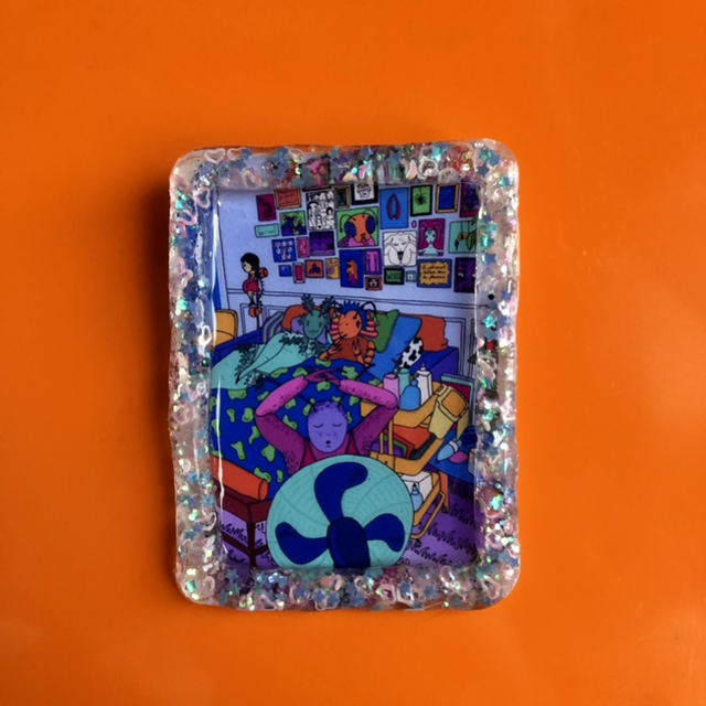 Queer handmade resin frame 