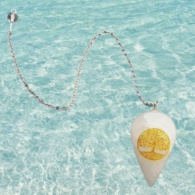 Pendule &quot; Quartz rose&quot; arbre de vie 