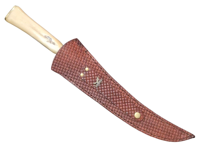 Faca Turca 12 Pol Aço Inox 420c Cabo Em Osso Bovino E Bainha