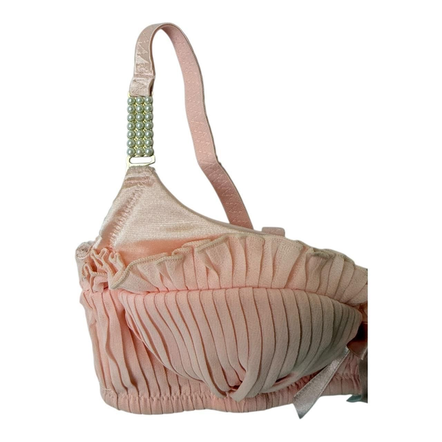 Pink pleated frill Japanese Bra UK 30A