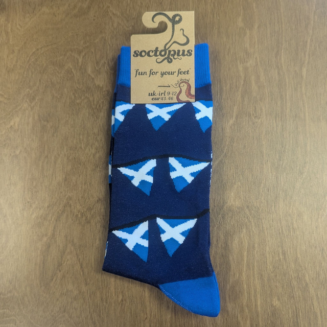 Scottish Bunting Socks - Adult 9-12 Navy/Blue