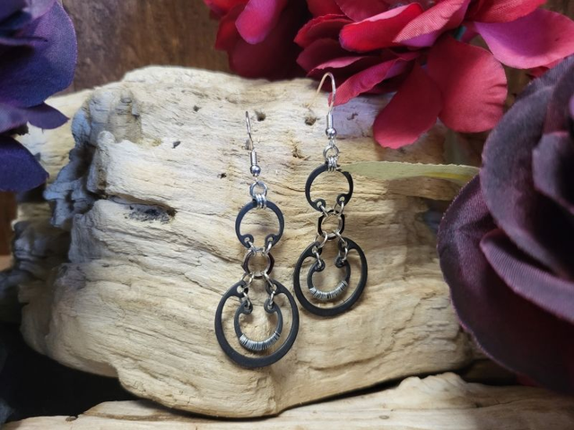 Boucles d'Oreilles Néo Circlips "Spirales d'Acier"