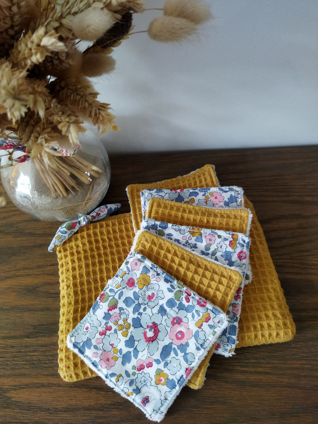 Pochette et lot de 6 lingettes lavables