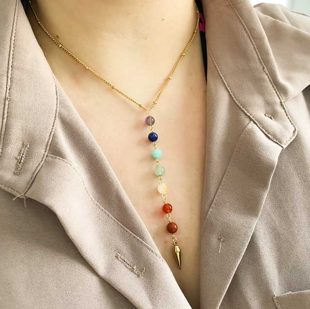 Collier pendule 7 chakras