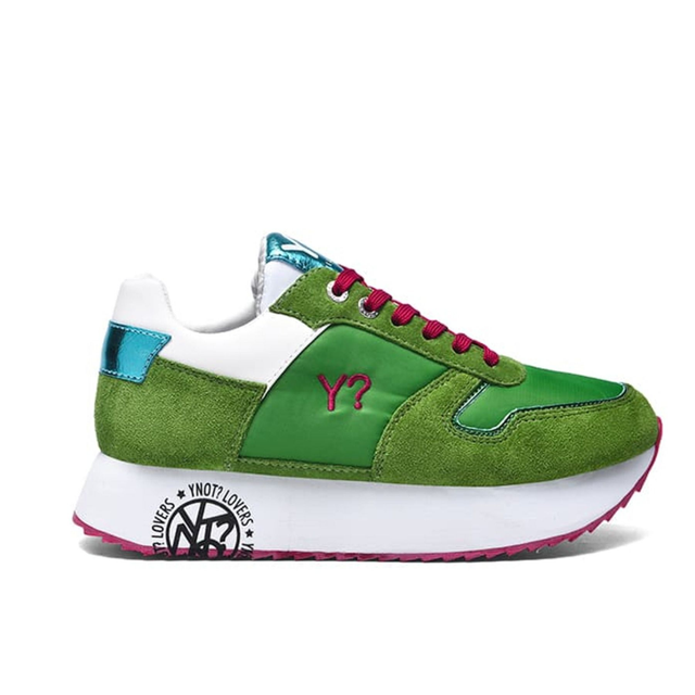 Y Not? Sneakers Scarpe da ginnastica YNP2505 Lime Tela e camoscio donna e ragazza