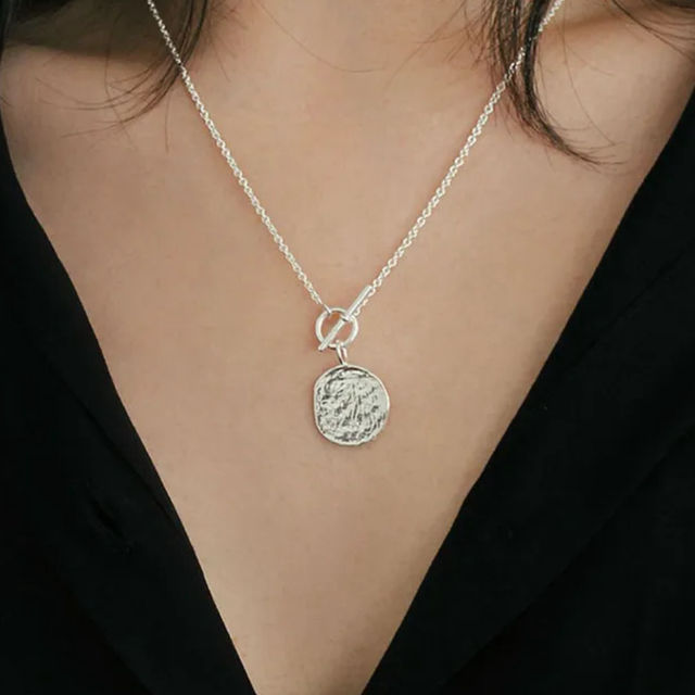 Sterling Silver Pendant Toggle Necklace