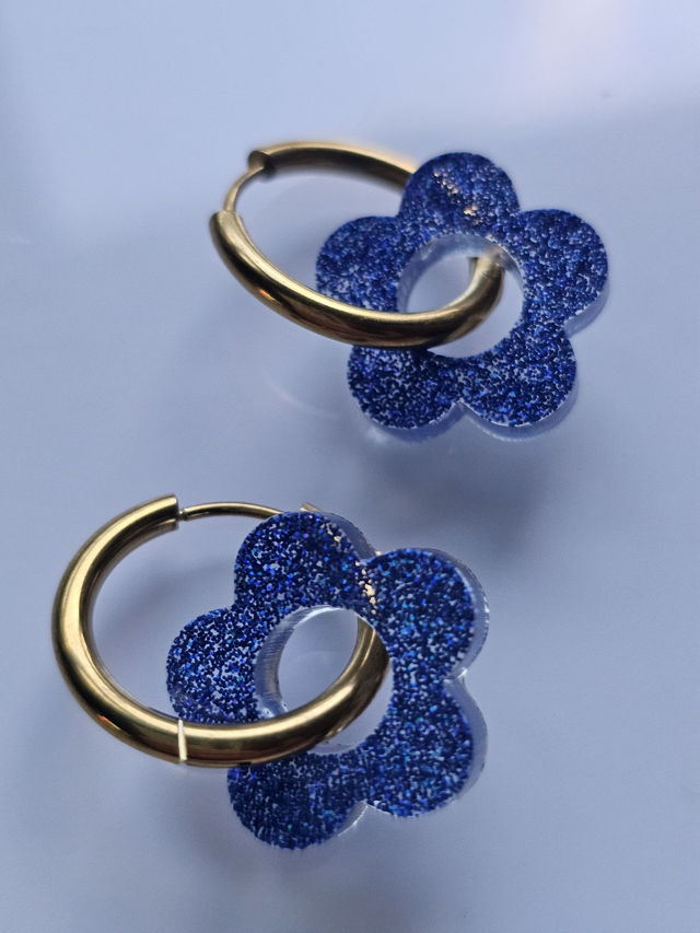 CREOLES BLEUES A PAILLETTES