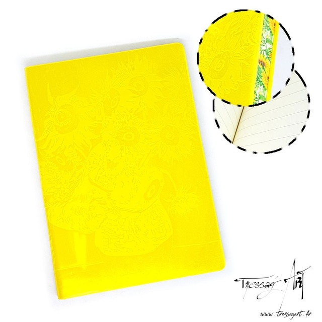 FLAMETREE - CARNET SOUPLE JAUNE TOURNESOLS VAN GOGH - TB002