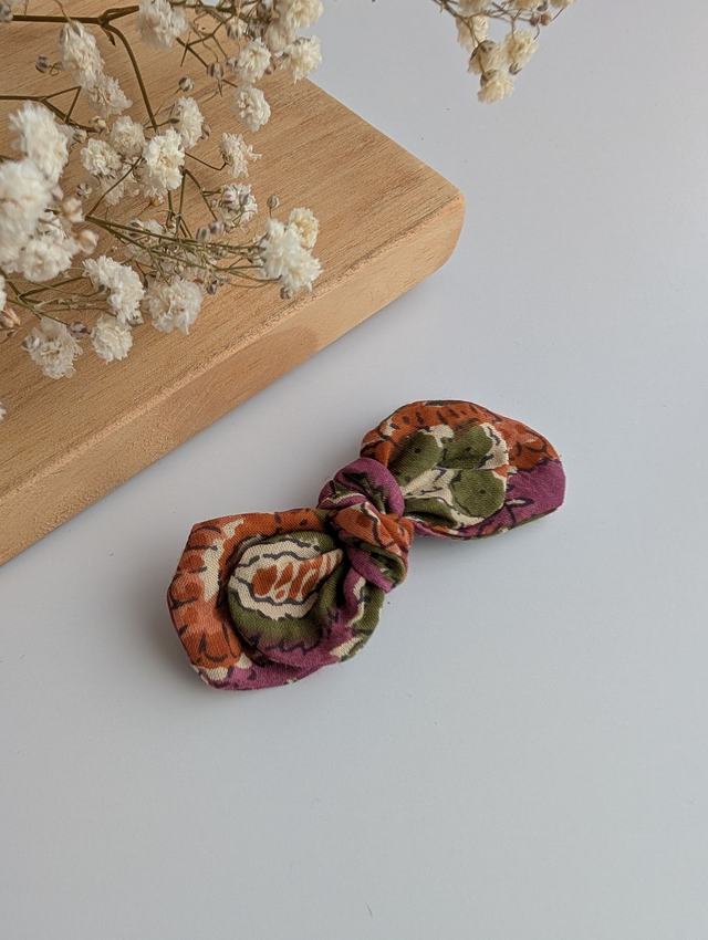 Barrette Noeud Romane pince crocodile esprit indien