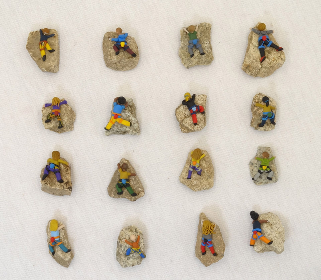 Miniature Climber Magnet on Natural Stone