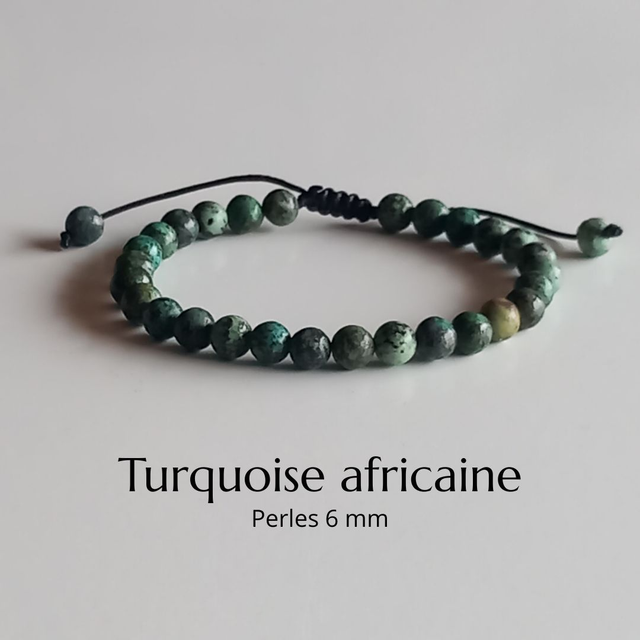 Bracelet ajustable en Turquoise africaine