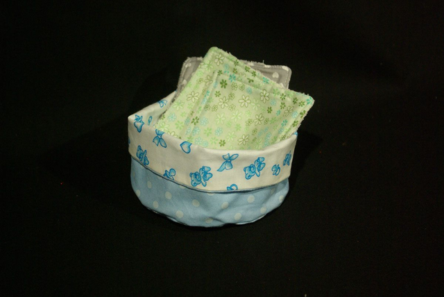 704-Panière à lingettes bleue, diamètre 13 cm