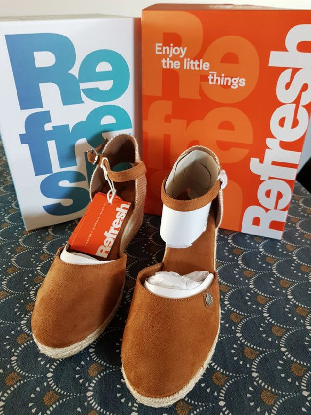 Espadrilles compensées Refresh camel