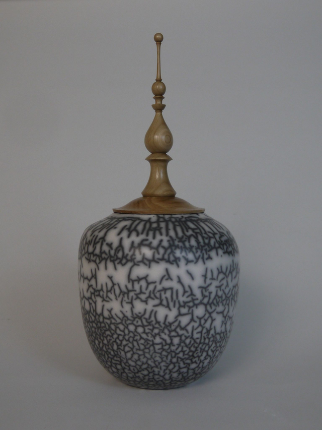 Pot à fleuron raku nu réf. 2609