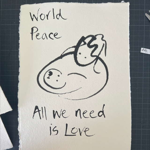 Framed A4 Art Print: 'World Peace' Mother & Babe by Mikyla Limpkin