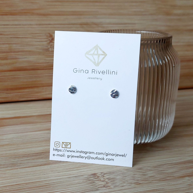Sterling silver hammered circle studs