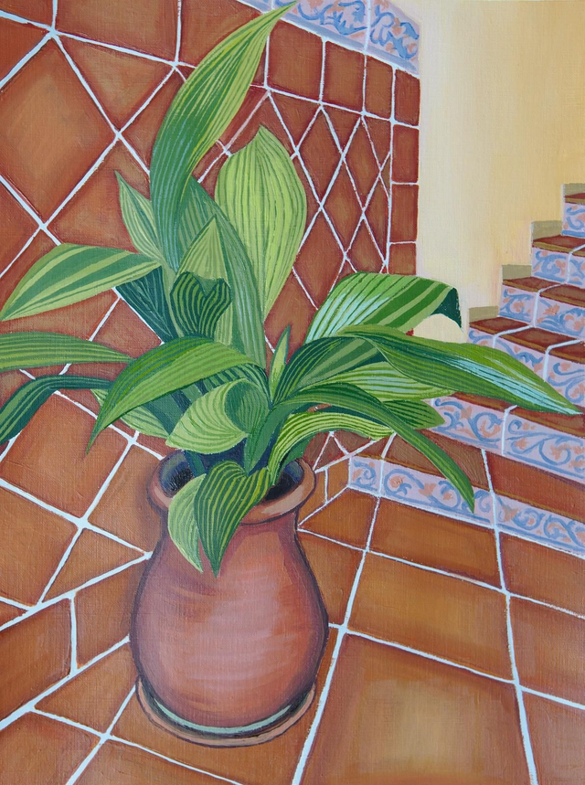 Terracotta Plant Ronda Spain - original painting