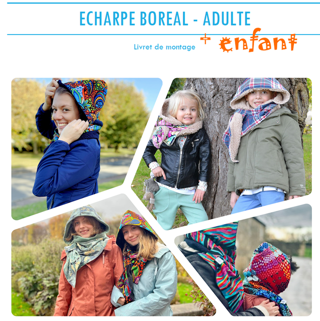 BOREAL - PACK Patron PDF (Format A4) - Version adulte + enfant à coudre