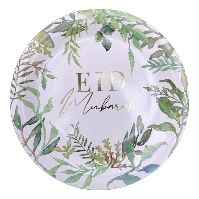 Eid Plates - Leaf design - Pack of 10