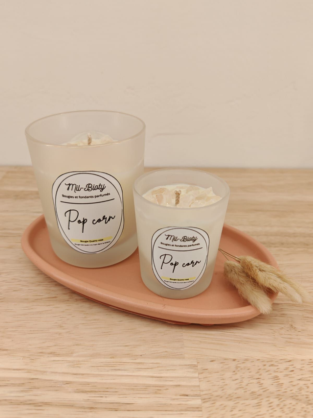 Bougie Quartz rose : Pop corn