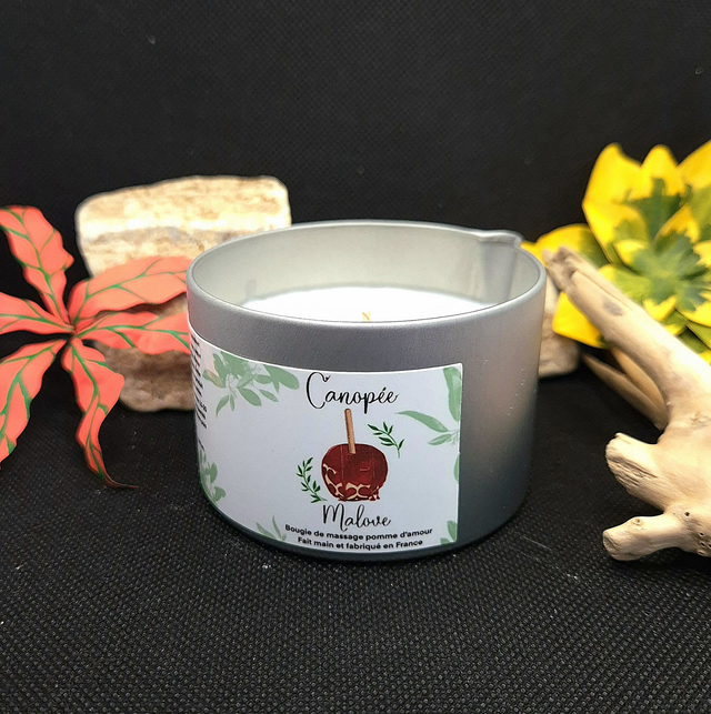 Bougie de massage &quot;Malove&quot;, parfum &quot;Pomme d&#039;amour&quot;