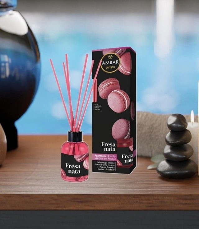 Mikado extrait naturel Ambar " Fraise et crème "