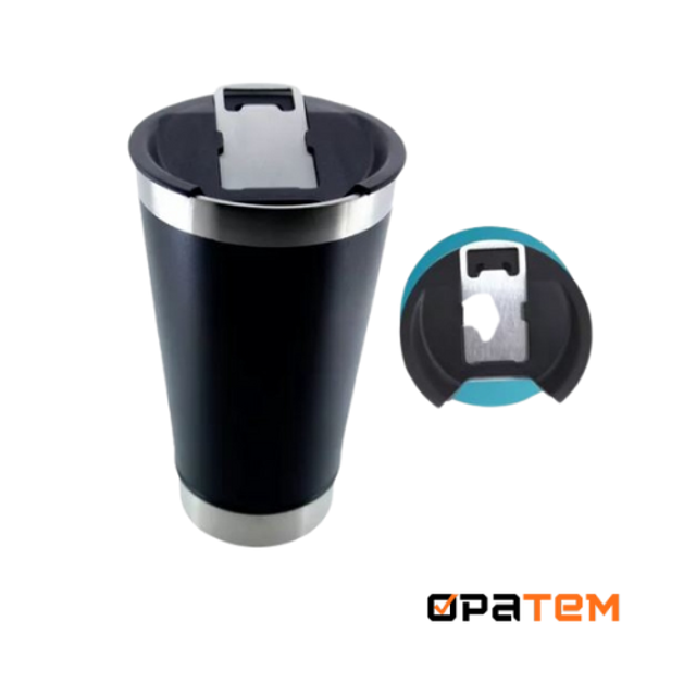 Copo térmico | Quente ou gelado | com abridor e tampa 473ml