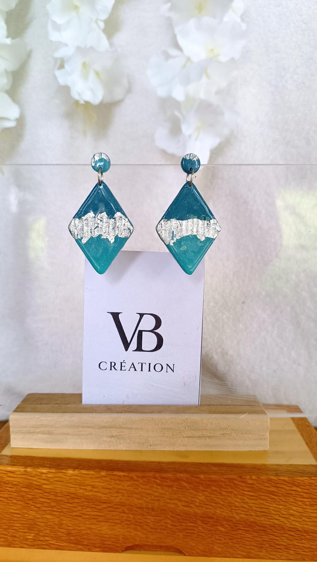 Grands losange dégradés bleu et argent