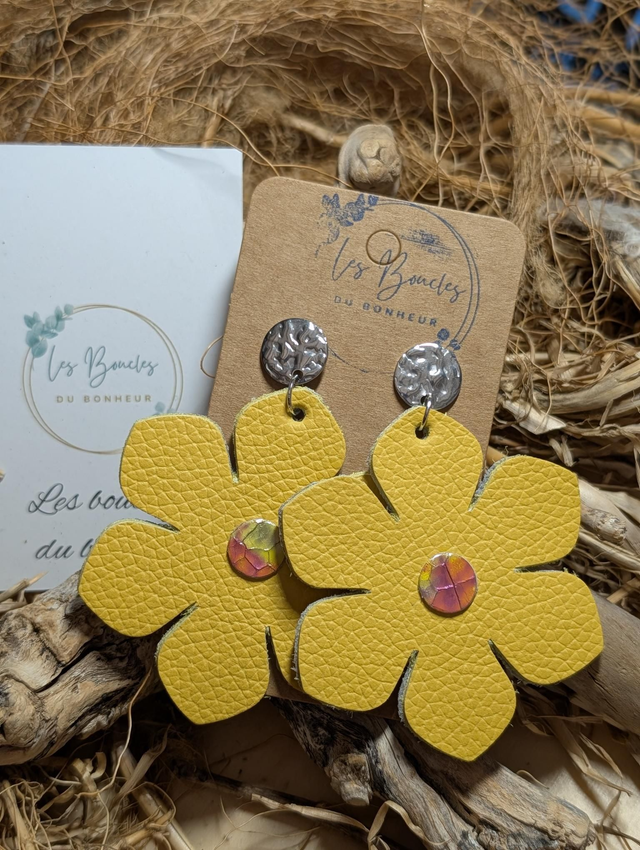Boucles d'oreilles Ginette jaune gi045