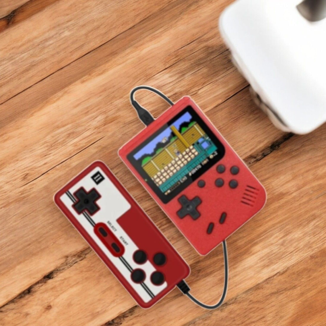  Retro Mini-Videospiel Konsole rot mit Gamepad
