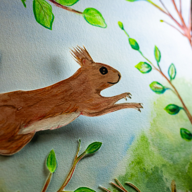 Au delà des branches - Ecureuil -