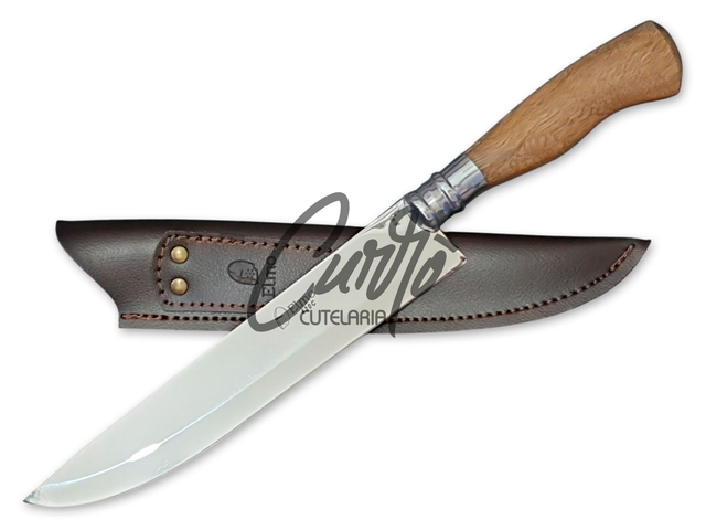 Faca Churrasco Elmo Aço Inox Cabo em Resina Tipo Madeira 9"