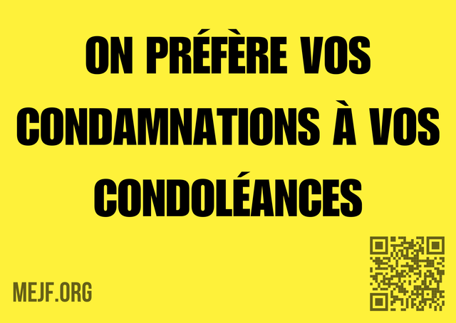 Autocollants « On préfère vos condamnations à vos condoléances »
