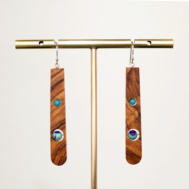 Boucles d'oreilles créateur, modèle artisanal "Spiritual Nature"